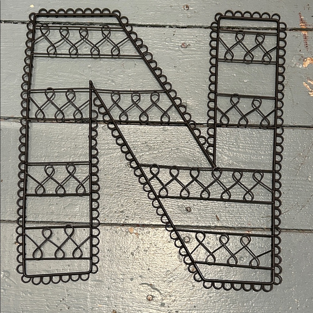 Pottery Barn Black Wire Letter Decor